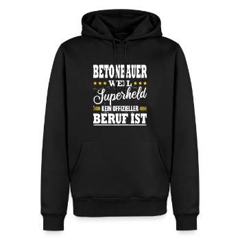 Betonbau Weil Superheld Kein Offizieller Beruf Ist - Männer Premium Bio Hoodie - Schwarz - Vorne - Nico (187cm)