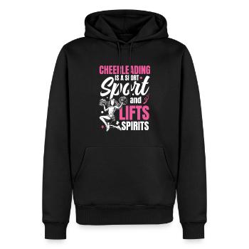 Cheerleading a Sport Tumbles and Lifts Spirits - Männer Premium Bio Hoodie - Schwarz - Vorne - Nico (187cm)