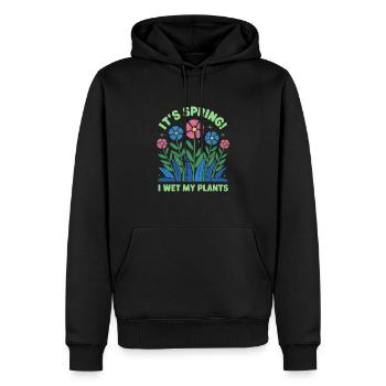 It's Spring I'm So Excited I Wet My Plants - Männer Premium Bio Hoodie - Schwarz - Vorne - Nico (187cm)