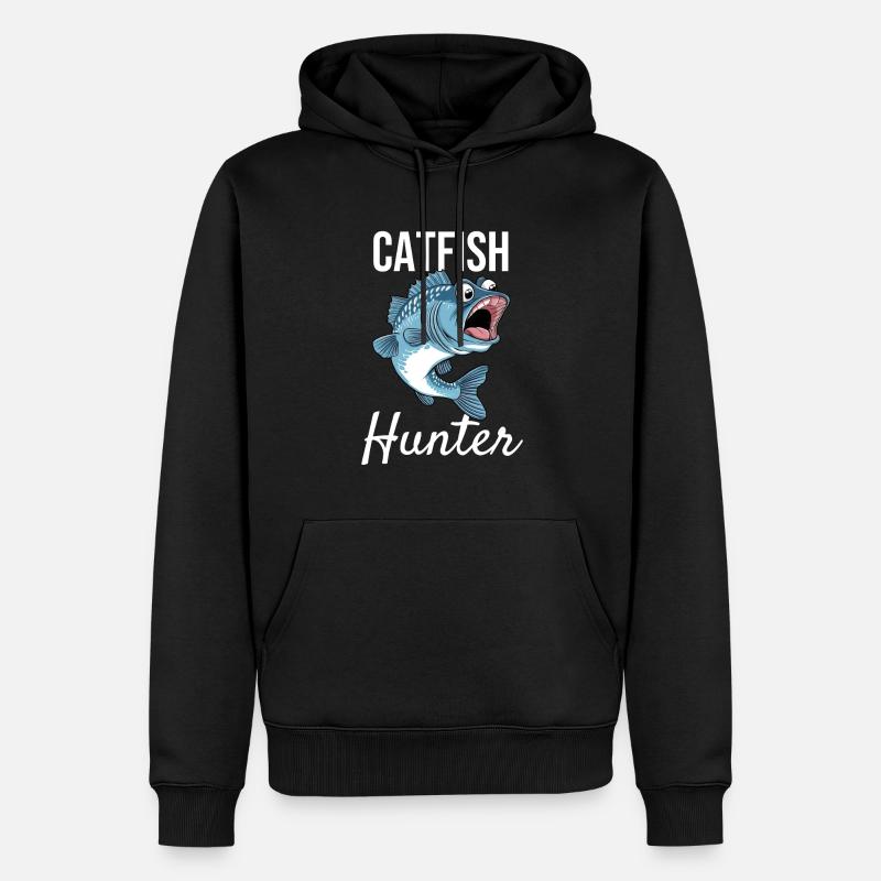 Catfish Hunter - Männer Premium Bio Hoodie - Schwarz