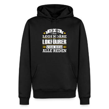 Lokführer Spruch Zugfahrer Zugführer Zug - Männer Premium Bio Hoodie - Schwarz - Vorne - Nico (187cm)