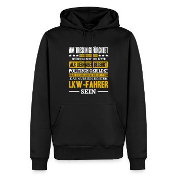 LKW-Fahrer Am Tresen Gefürchtet Trucker Spruch - Männer Premium Bio Hoodie - Schwarz - Vorne - Nico (187cm)