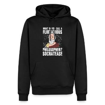 Flirtatious Philosopher Socratease - Männer Premium Bio Hoodie - Schwarz - Vorne - Nico (187cm)