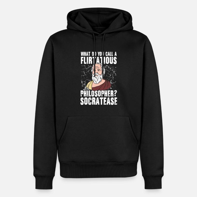Flirtatious Philosopher Socratease - Männer Premium Bio Hoodie - Schwarz