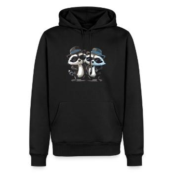 Blues Raccones - Sweat à capuche Premium bio Homme - noir - Devant - Nico (187cm)