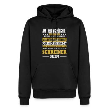 Schreiner Am Tresen Gefürchtet Schreinermeister - Männer Premium Bio Hoodie - Schwarz - Vorne - Nico (187cm)