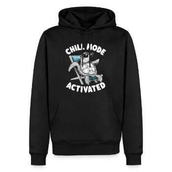 Chill Mode Activated - Men’s Premium Organic Hoodie - black - Front - Nico (187cm)