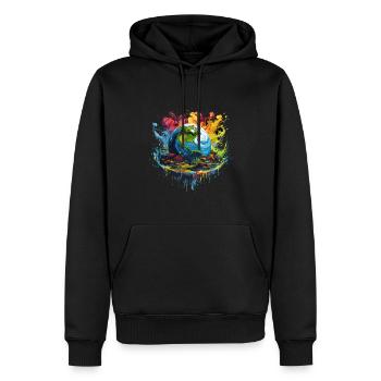 Respektier Muttererde Unseren Planeten Natur - Männer Premium Bio Hoodie - Schwarz - Vorne - Nico (187cm)