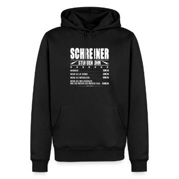 Schreiner Stundenlohn Schreinermeister Gehalt - Männer Premium Bio Hoodie - Schwarz - Vorne - Nico (187cm)