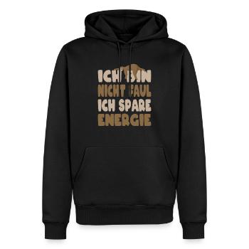 Ich Bin Nicht Faul Ich Spare Energie Faultier - Männer Premium Bio Hoodie - Schwarz - Vorne - Nico (187cm)