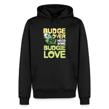 Budge Over I Need Some Budgie Love - Männer Premium Bio Hoodie - Schwarz - Vorne - Nico (187cm)
