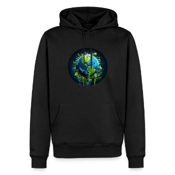 Respektier Muttererde Unseren Planeten Natur - Männer Premium Bio Hoodie - Schwarz - Vorne - Nico (187cm)