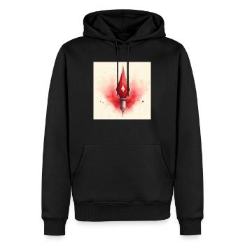 Plume à encre - Sweat à capuche Premium bio Homme - noir - Devant - Nico (187cm)