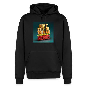 le motif représente l’inscription Je ne marche pas sur les écailles. - Sweat à capuche Premium bio Homme - noir - Devant - Nico (187cm)