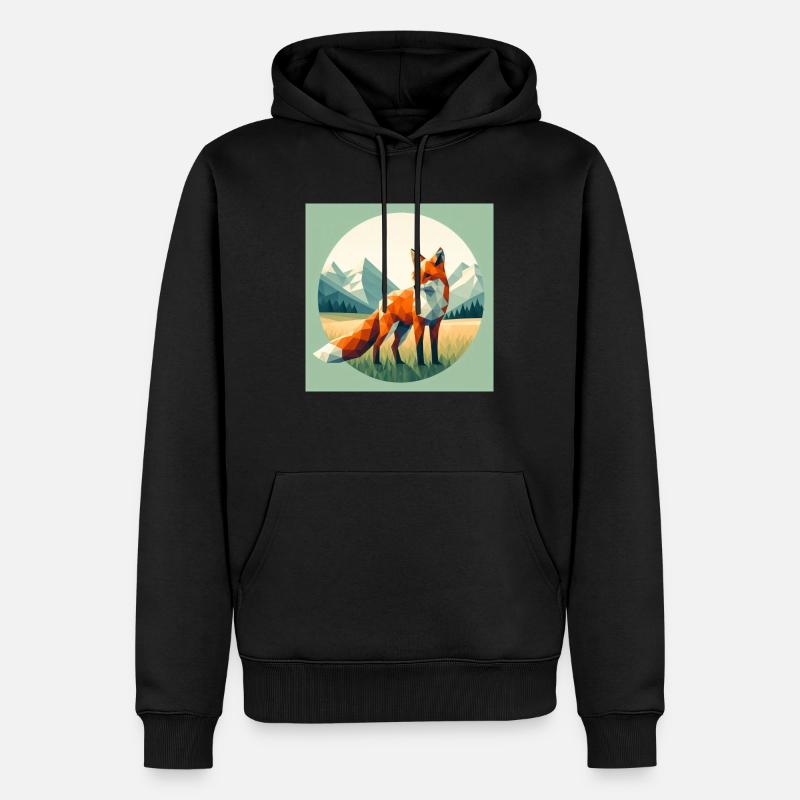 Fuchs - Männer Premium Bio Hoodie - Schwarz