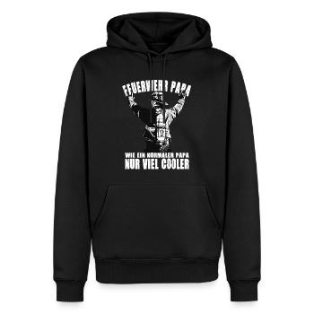 Feuerwehr Papa Wie Ein Normaler Papa Nur Cooler - Männer Premium Bio Hoodie - Schwarz - Vorne - Nico (187cm)