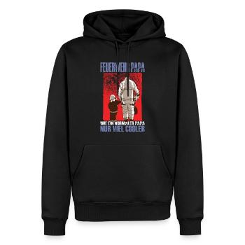 Feuerwehr Papa Wie Ein Normaler Papa Nur Cooler - Männer Premium Bio Hoodie - Schwarz - Vorne - Nico (187cm)
