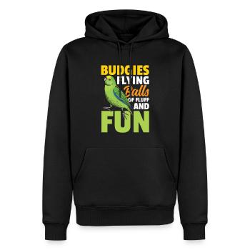 Budgies Flying Balls Of Fluff And Fun - Männer Premium Bio Hoodie - Schwarz - Vorne - Nico (187cm)