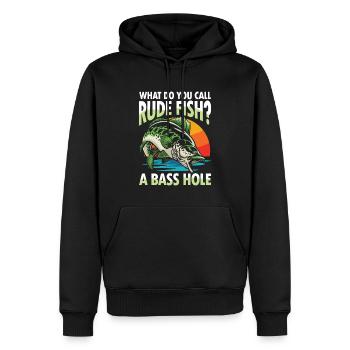 What Do You Call A Rude Fish A Bass Hole - Männer Premium Bio Hoodie - Schwarz - Vorne - Nico (187cm)