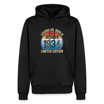 Legends Are Born In October 1934 Limited Edition - Männer Premium Bio Hoodie - Schwarz - Vorne - Nico (187cm)