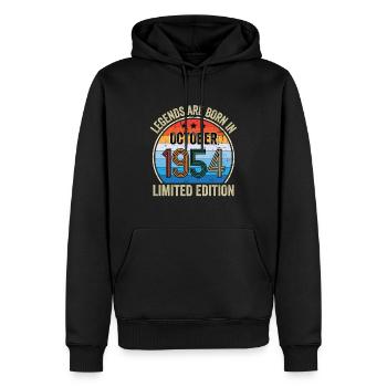 Legends Are Born In October 1954 Limited Edition - Men’s Premium Organic Hoodie - black - Front - Nico (187cm)