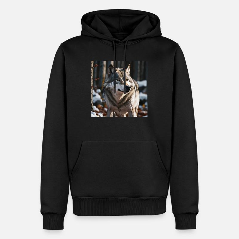 Loup - Sweat à capuche Premium bio Homme - noir
