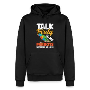 Talk Birdy To Me Parrots With Pick-Up Lines - Männer Premium Bio Hoodie - Schwarz - Vorne - Nico (187cm)
