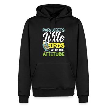 Parakeets Little Birds With Big Attitude - Männer Premium Bio Hoodie - Schwarz - Vorne - Nico (187cm)