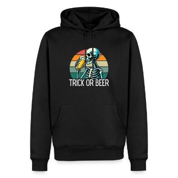 Trick Or Bière Vintage Sunset - Sweat à capuche Premium bio Homme - noir - Devant - Nico (187cm)