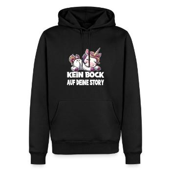 Kein Bock Auf Deine Story Einhorn - Männer Premium Bio Hoodie - Schwarz - Vorne - Nico (187cm)