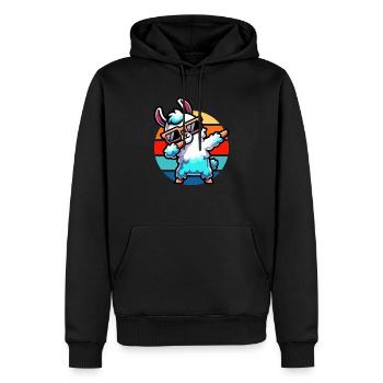 Dabbing Lama Vintage Sunset - Sweat à capuche Premium bio Homme - noir - Devant - Nico (187cm)