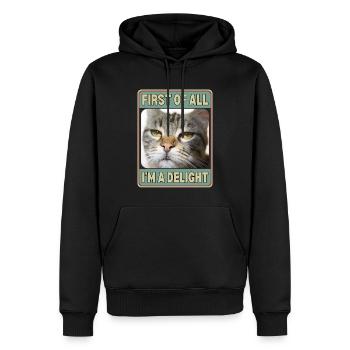 First Of All I'm A Delight - Men’s Premium Organic Hoodie - black - Front - Nico (187cm)