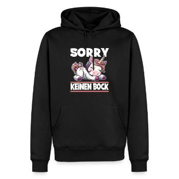 Sorry Keinen Bock Einhorn - Männer Premium Bio Hoodie - Schwarz - Vorne - Nico (187cm)