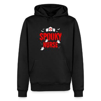 Spooky Nurse - Halloween - Men’s Premium Organic Hoodie - black - Front - Nico (187cm)