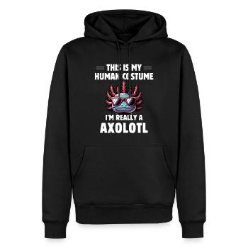 C’est mon costume humain, je suis vraiment un axolotl - Sweat à capuche Premium bio Homme - noir - Devant - Nico (187cm)