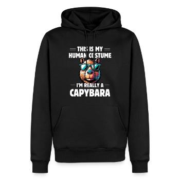 This Is My Human Costume I'm Really A Capybara - Männer Premium Bio Hoodie - Schwarz - Vorne - Nico (187cm)