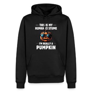 C’est mon costume humain, je suis vraiment une citrouille - Sweat à capuche Premium bio Homme - noir - Devant - Nico (187cm)