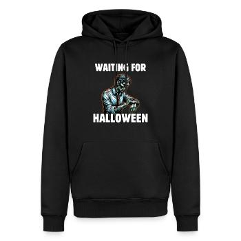 En attendant Halloween - Sweat à capuche Premium bio Homme - noir - Devant - Nico (187cm)