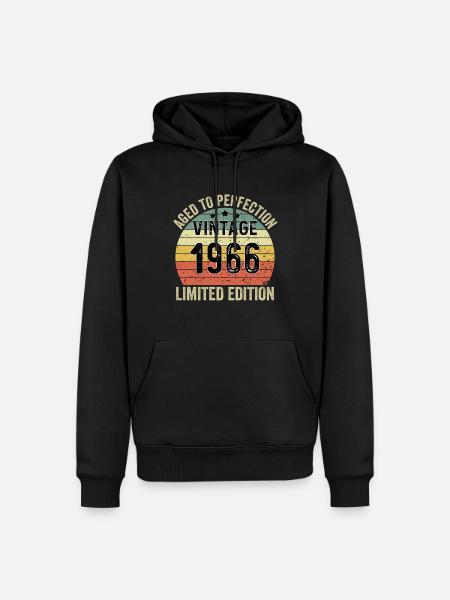 Aged To Perfection Vintage 1966 Limited Edition - Männer Premium Bio Hoodie - Schwarz