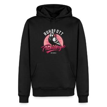 RUHRPOTT FLAMINGO 2 - Männer Premium Bio Hoodie - Schwarz - Vorne - Nico (187cm)