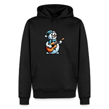 Schneemann Spielt Gitarre - Männer Premium Bio Hoodie - Schwarz - Vorne - Nico (187cm)