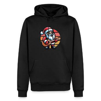 Weihnachtsmann Spielt Gitarre - Männer Premium Bio Hoodie - Schwarz - Vorne - Nico (187cm)