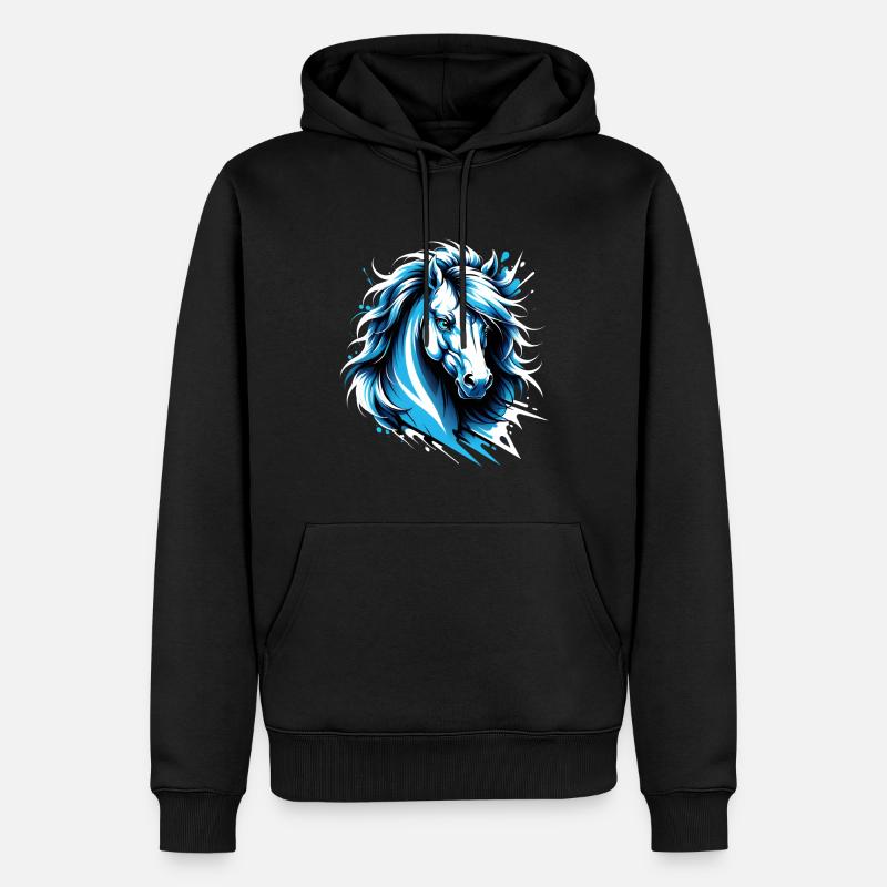 Cheval de Dallas. Texas - Sweat à capuche Premium bio Homme - noir