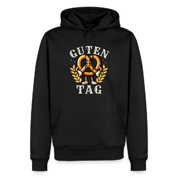 Hello Pretzel - Men’s Premium Organic Hoodie - black - Front - Nico (187cm)