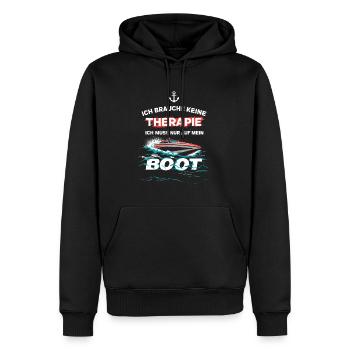 Ich Muss Nur Auf Mein Boot für einen - Männer Premium Bio Hoodie - Schwarz - Vorne - Nico (187cm)