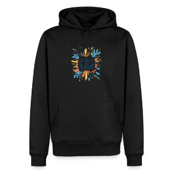 Motivation shirt - Sweat à capuche Premium bio Homme - noir - Devant - Nico (187cm)