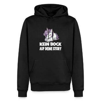 Kein Bock Auf Deine Story Einhorn - Männer Premium Bio Hoodie - Schwarz - Vorne - Nico (187cm)