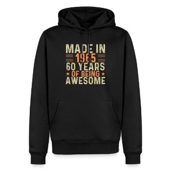 Made In 1965 60 Years Of Being Awesome - Men’s Premium Organic Hoodie - black - Front - Nico (187cm)