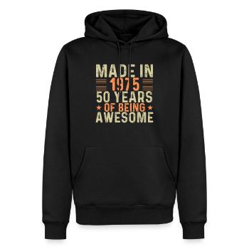 Made In 1975 50 Years Of Being Awesome - Men’s Premium Organic Hoodie - black - Front - Nico (187cm)