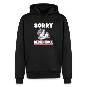 Sorry Keinen Bock Einhorn - Männer Premium Bio Hoodie - Schwarz - Vorne - Nico (187cm)